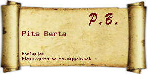 Pits Berta névjegykártya